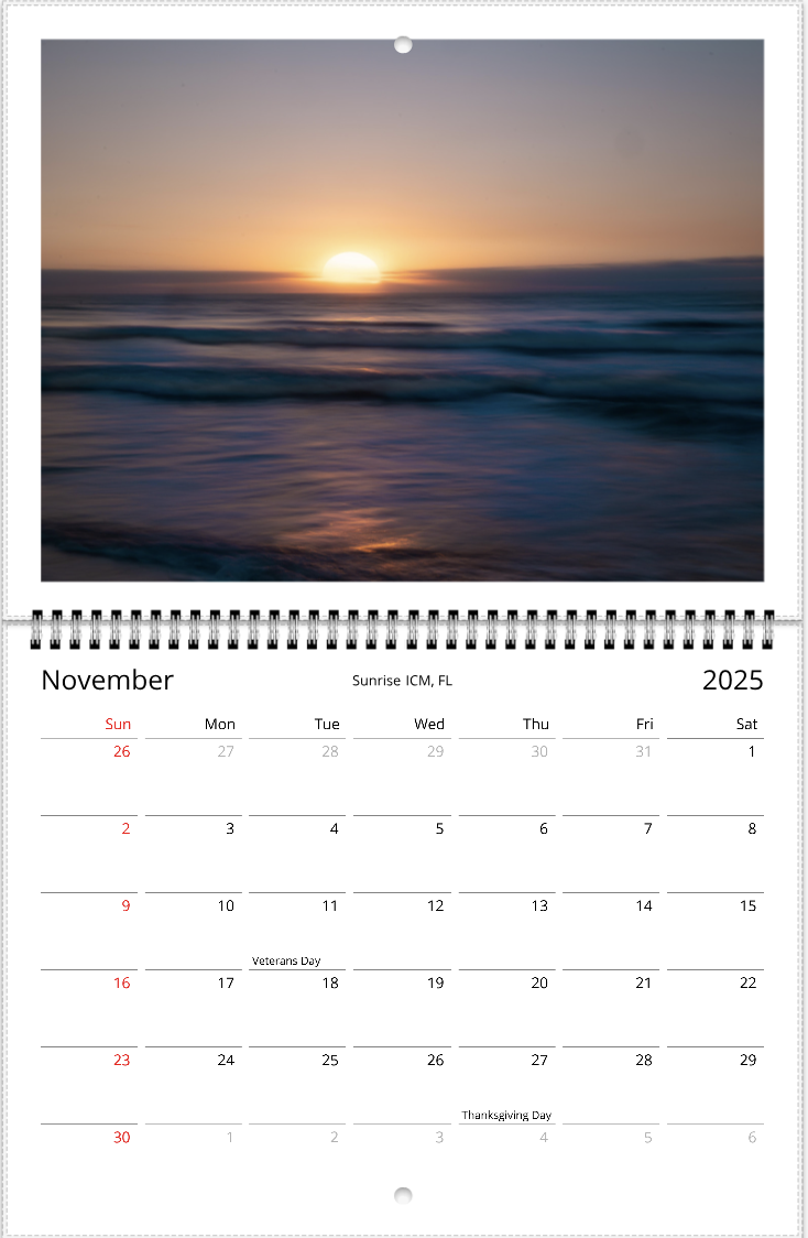 2025 An Aussie Perspective Serenity Wall Calendar USA + Canada